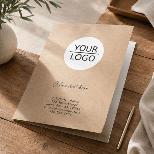 Add Logo Custom Text Rustic Company Promotion Pocket Folder