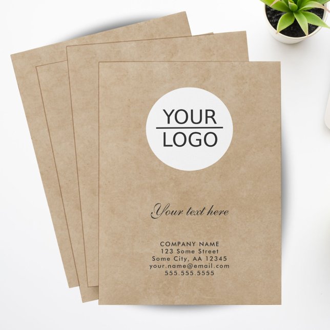 Add Logo Custom Text Rustic Company Promotion Pocket Folder (Creator Uploaded)