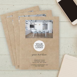 Add Logo Custom Text Rustic Promotion Photo Pocket Folder