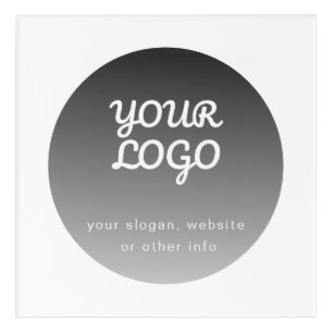 Add Logo Dark Grey Gradient White Border Acrylic Print