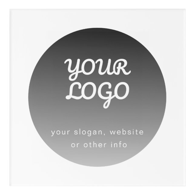 Add Logo | Dark Grey Gradient White Border Acrylic Print (Front)