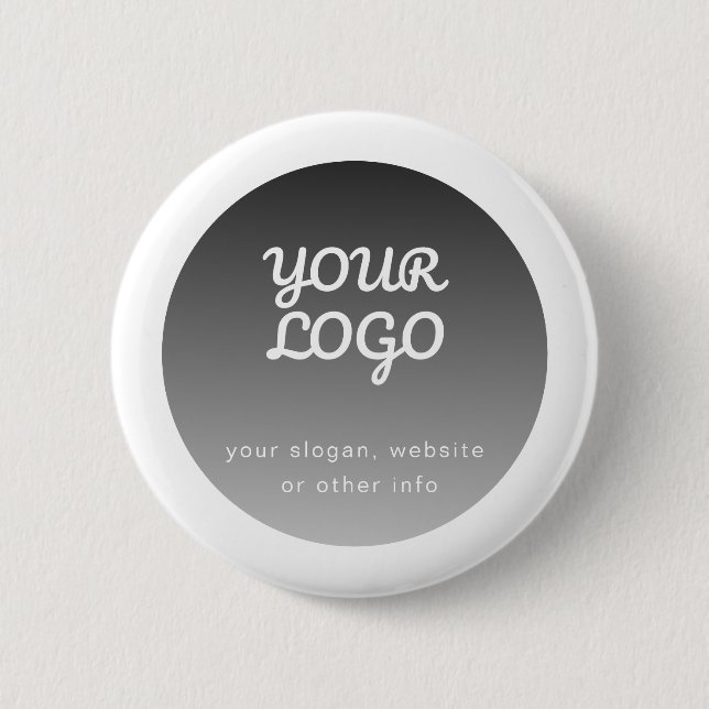Add Logo | Dark Grey Gradient White Border Button (Front)
