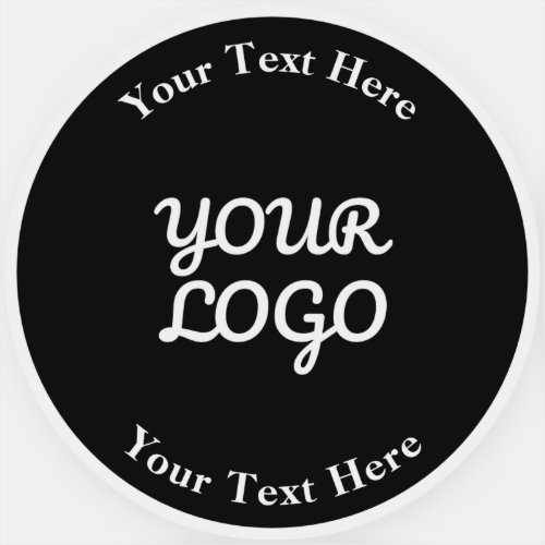 Add Logo Editable Black  Transparent Waterproof Sticker