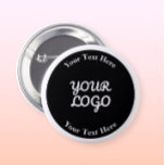 Add Logo Editable Black & White with Border Button<br><div class="desc">A customizable,  add your own logo design.</div>