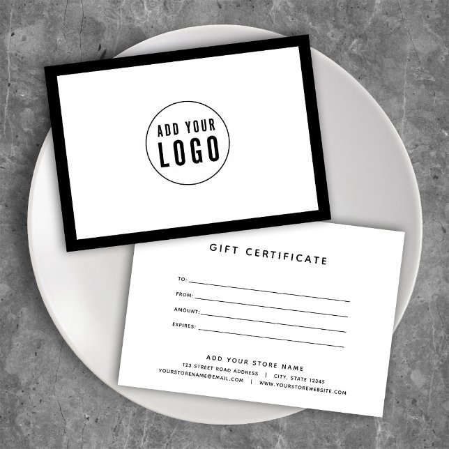 Add Logo Editable Border Color Gift Certificate (Creator Uploaded)