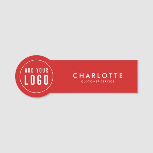 Add Logo Editable Color Simple Modern First Name Tag