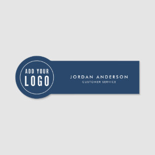 Add Logo Editable Color Simple Modern Name Tag
