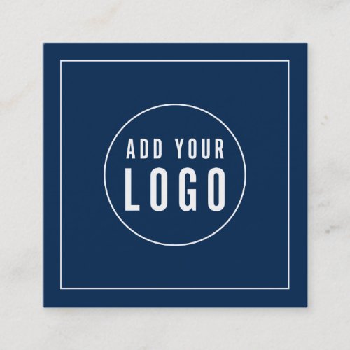 Add Logo Editable Color White Border Social Media Square Business Card