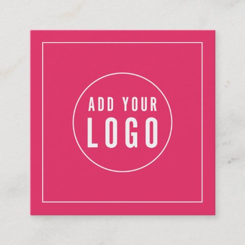 Add Logo Editable Color White Border Social Media Square Business Card