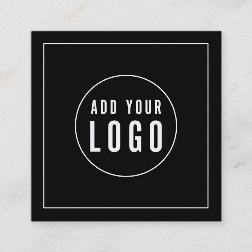 Add Logo Editable Color White Border Social Media Square Business Card