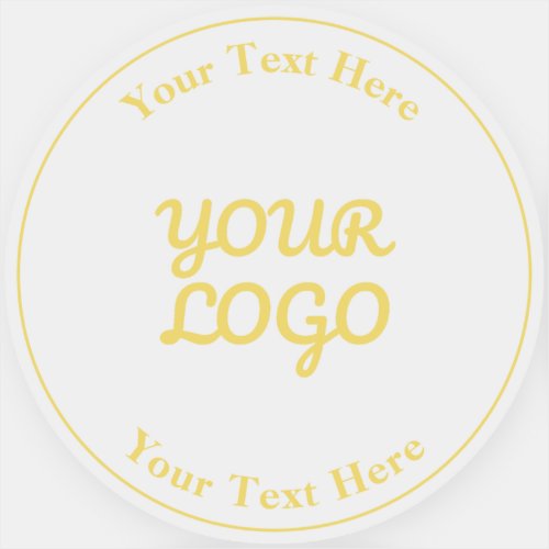Add Logo Editable Gold Text Transparent Waterproof Sticker