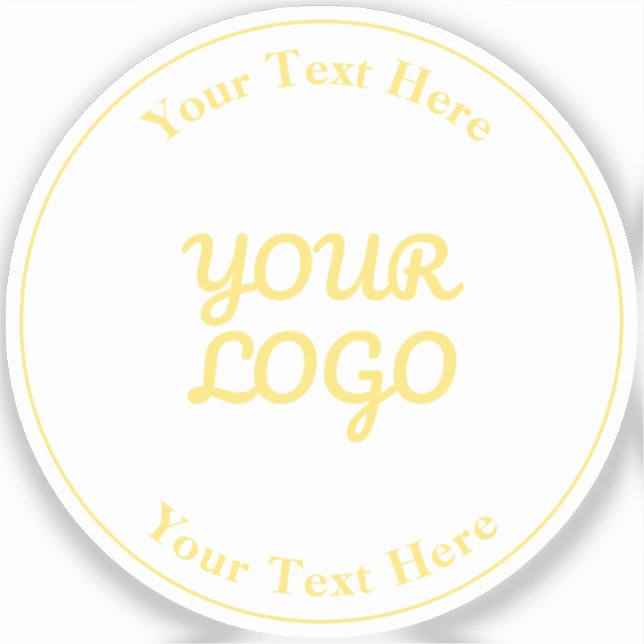 Add Logo Editable Gold Text Waterproof Sticker (Front)