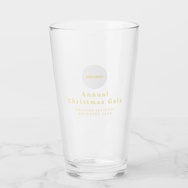 Add Logo Elegant Gold Glass Cup (Front)