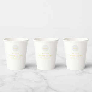Add Logo Elegant Gold White Custom Text Paper Cup