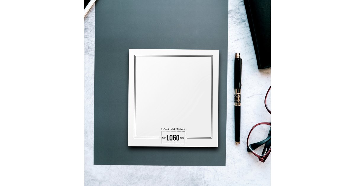 Stylish Notepad Add Logo Elegant Stylish Lines Name Personalized Notepad | Zazzle