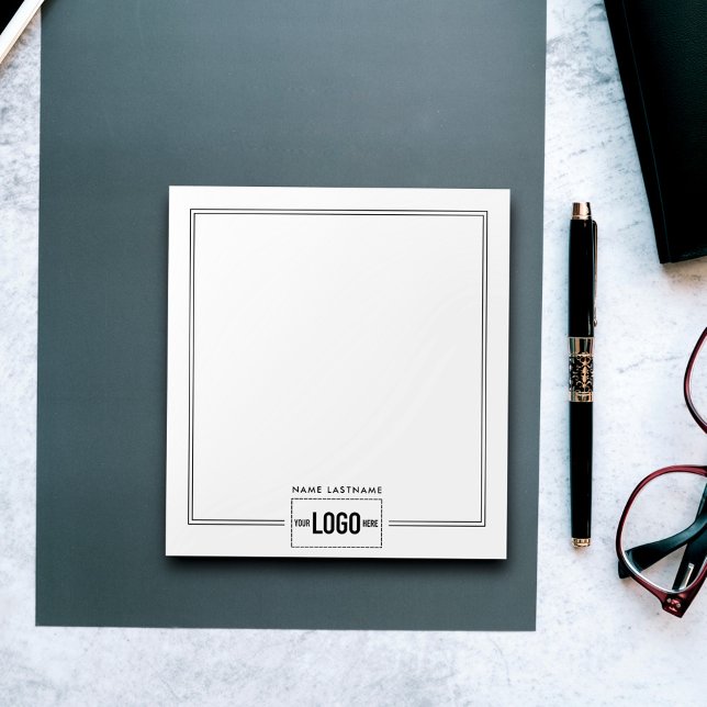 Add Logo Elegant Stylish Lines Name Personalized Notepad (Creator Uploaded)