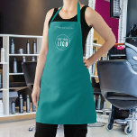 Add Logo Employee Modern Minimalist Custom Color Apron<br><div class="desc">Personalized Apron that you can add your logo and your employee’s name in a trendy modern font against an editable background color (click “edit” button and change background color). You can even change the strap color (accessible on the product page itself) to whatever color you wish. Personalize it by replacing...</div>