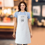 Add Logo Employee Modern Script Black & White Apron<br><div class="desc">Personalized Apron that you can add your logo and your employee’s name in trendy modern script. Personalize it by replacing the placeholder image and text. For more options such as to change the font and its size/color or the spacing between letters click the "Edit" button. *Please note that the Zazzle...</div>