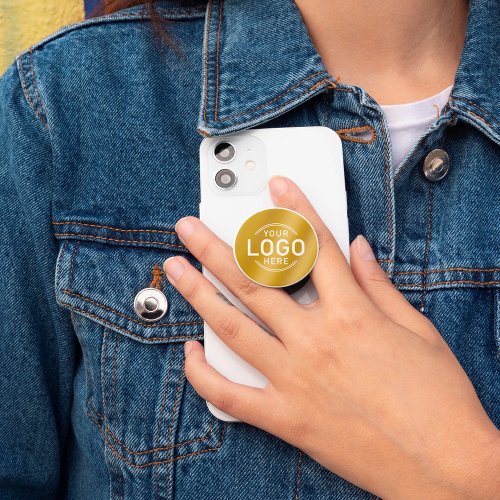 Add Logo Faux Gold Modern Stylish Simple Sleek PopSocket