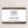 Add logo first name and title brown wood borders name tag