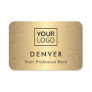 Add logo first name and title golden gradient name tag