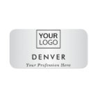 Add logo first name and title gray satin gradient