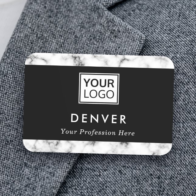 Add logo first name and title marble look borders tag (Add logo first name and title marble look borders name tag)