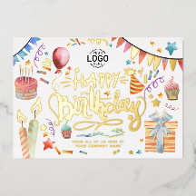 Add Logo Fun Colorful Party Business Birthday
