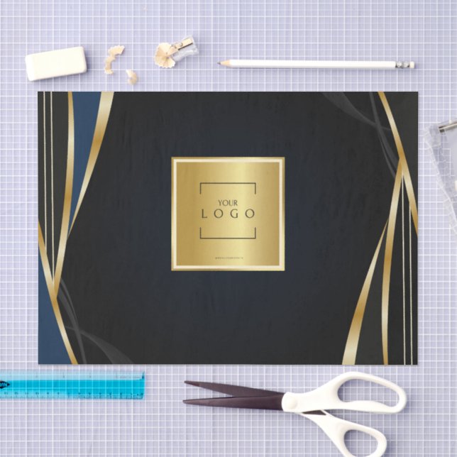Add logo  Gold and Black corporate event  Tissue Paper (Craft)