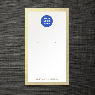 Add Logo Gold Border Earring Display Card