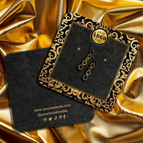 Add Logo Gold Luxury Frame Earring Display Card