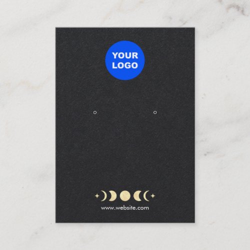 Add Logo Gold Moon Phase Black Earring Display   Business Card
