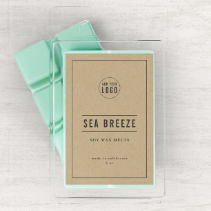 Add Logo Gray Border & Lines Kraft Product Label