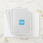 Add Logo Gray Faux Linen Pocket Folder