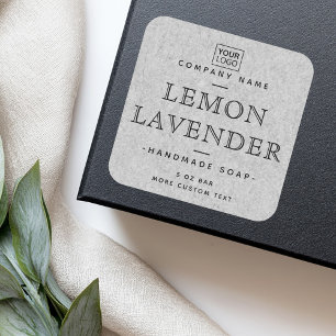 Add logo gray paper texture square product labels