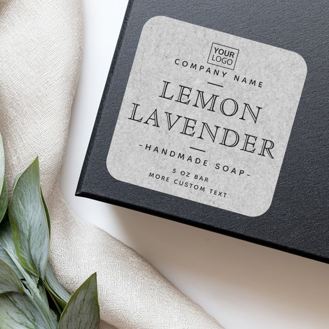 Add logo gray paper texture square product labels (Add logo gray paper texture square product labels)