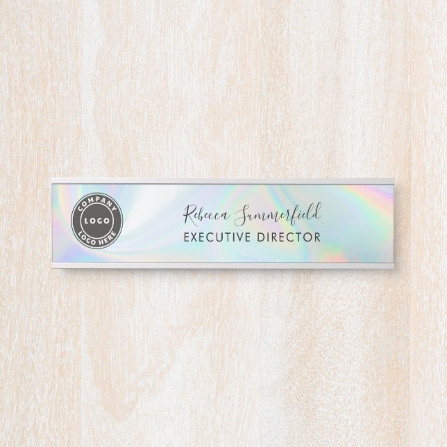 Add Logo Holographic Executive Manager Door Sign (Front)