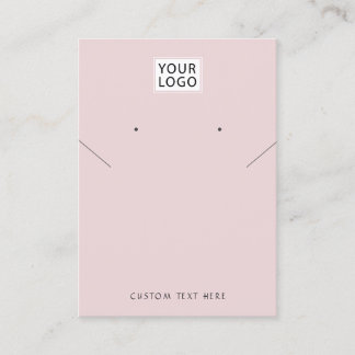 Add logo Jewelry black necklace earring display Business Card