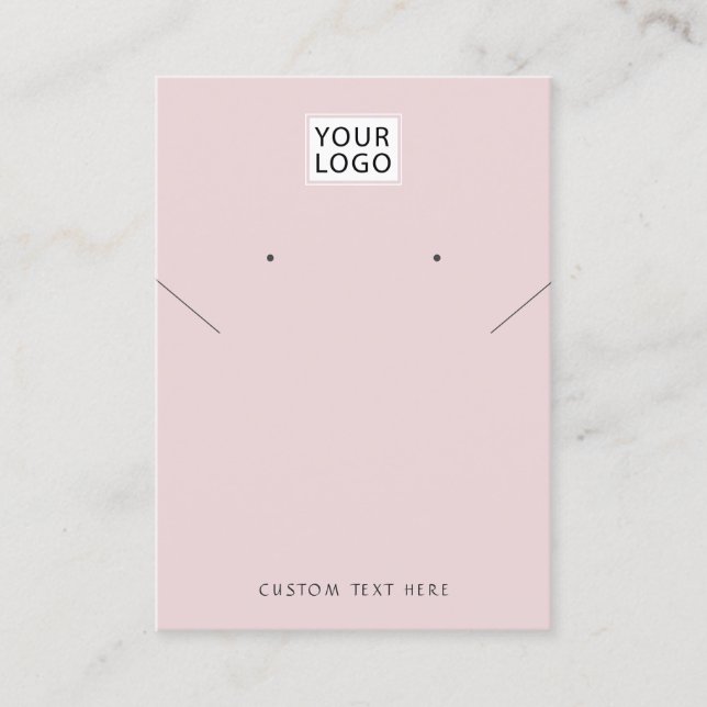 Add logo Jewelry black necklace earring display    Business Card (Front)