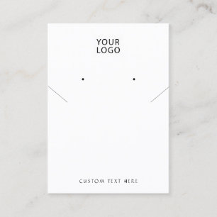 Add logo Jewelry White necklace earring display Business Card