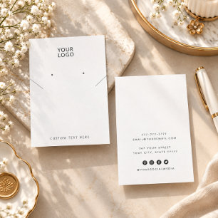 Add logo Jewelry White necklace earring display Business Card