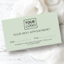 Add logo light sage green modern appointment cards