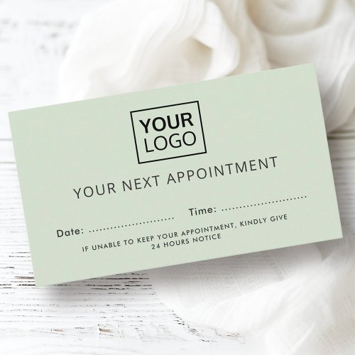 Add logo light sage green modern appointment cards