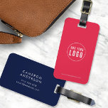 Add Logo Modern Corporate Business Custom Colors Luggage Tag<br><div class="desc">Add Logo Modern Corporate Business Custom Colors Luggage Tag that's perfect for you and your employees when traveling for work. Background color on the front and back is editable, click "Edit" to change the color Personalize it by replacing the placeholder text and the placeholder image with your own logo. For...</div>