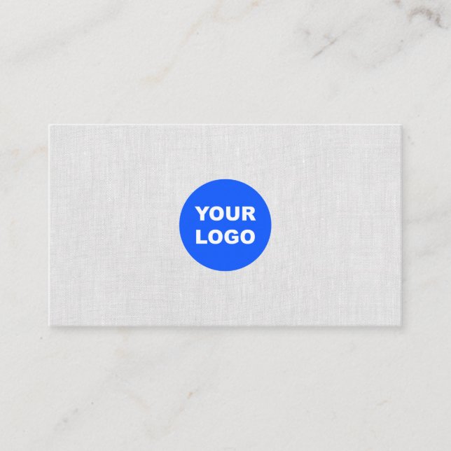Add Logo, Modern, Light Gray Linen Professional Business Card (Front)