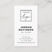 Add logo modern minimal white or any color business card (Front)