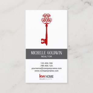 Add Logo Modern Real Estate Realtor Key Business Card