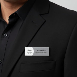 Add Logo   Modern Simple Elegant Magnet Title Name Tag