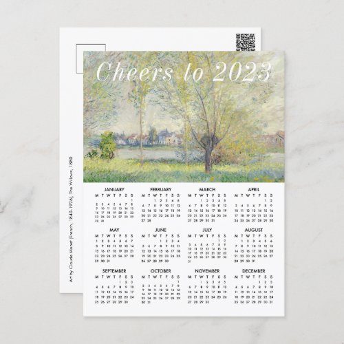 Add Logo Monet Art Painting Calendar 2023 Business Holiday Postcard