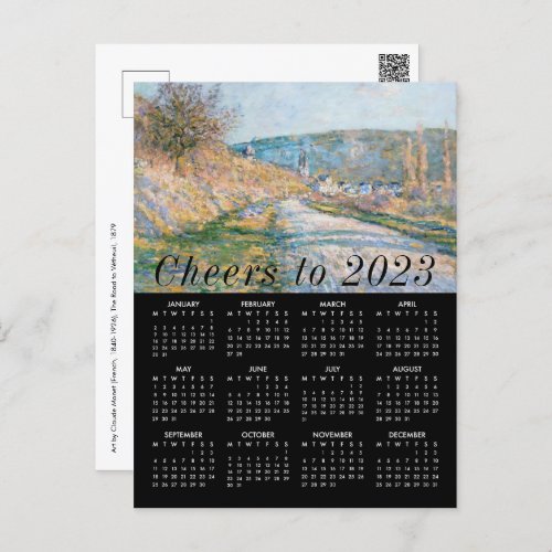 Add Logo Monet Art Painting Calendar 2023 Business Holiday Postcard